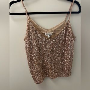 Bronze sequin tank top